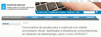 Convocatoria de ayudas para matrícula en un máster universitario oficial